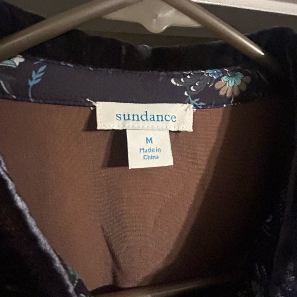 Sundance Women's Velvet Button Down Shirt - Dark Blue - Picture 2 of 6